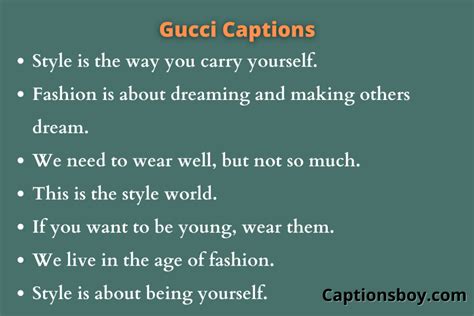 gucci style captions